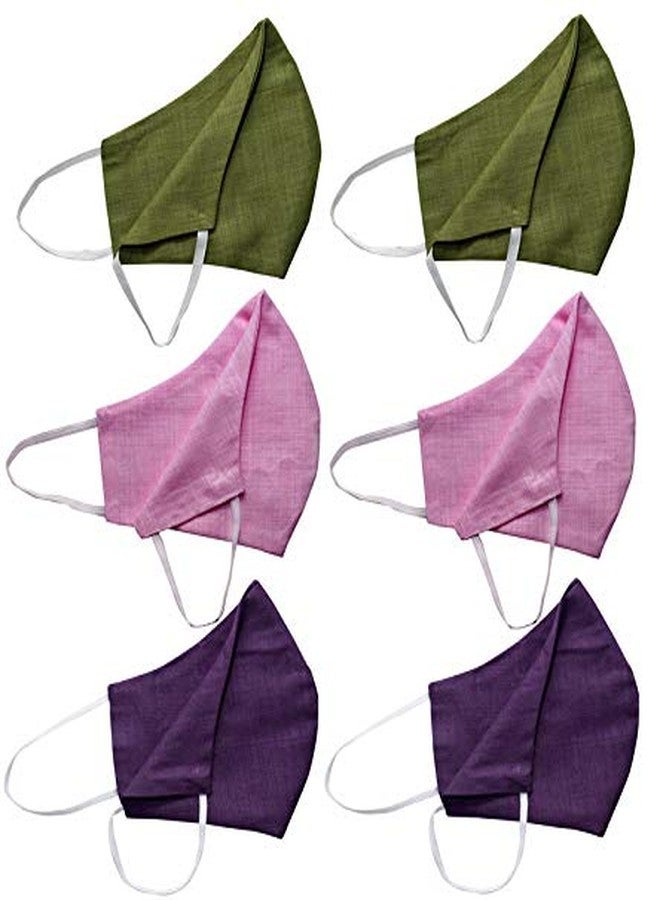 KUNDAN Pure Cotton Reusable Washable Anti Pollution 3 Layer Face Mask (Pack Of 6 Mask) - Image 2